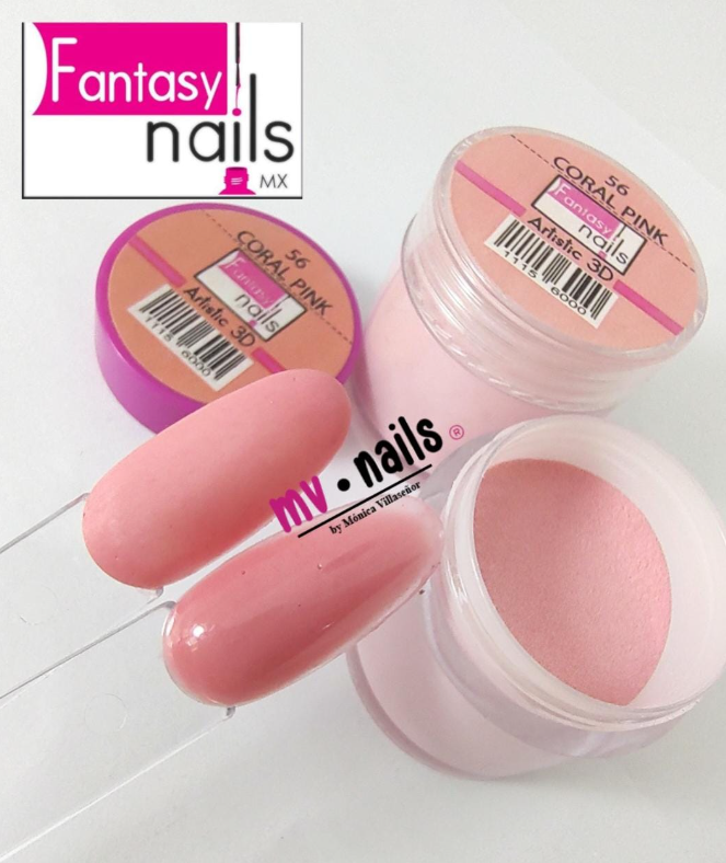 ACRILICO #56 CORAL PINK FANTASY NAILS